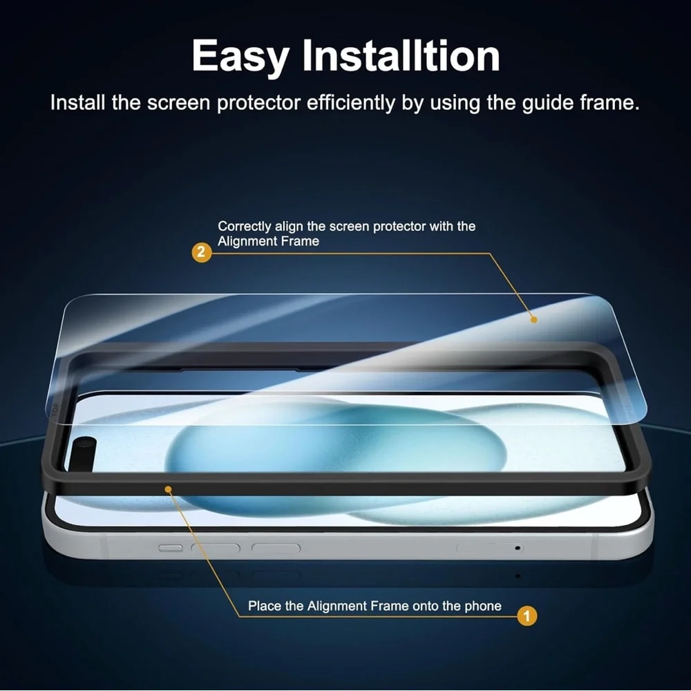 Black Tempered Glass Screen Protector for Cell Phones